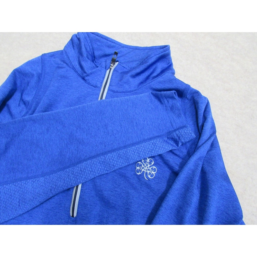Sunice Mens Royal Blue Heather Quarter Zip Performance Pullover Shamrock Medium